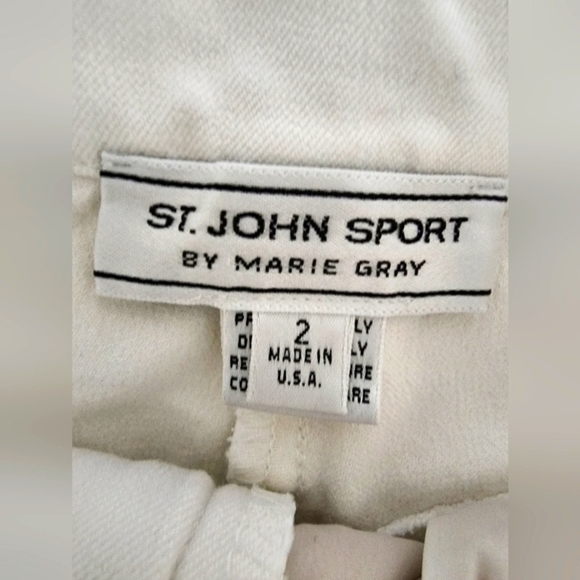 ST.john sport.ankle pants off white with gold accessories size 2 - Picture 3 of 3